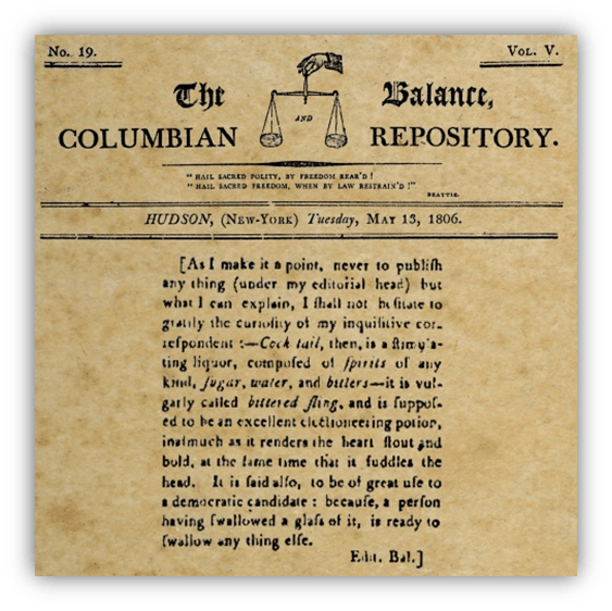 Historic newspaper page from the Columbian Repository, dated May 13, 1806, featuring editorial commentary.