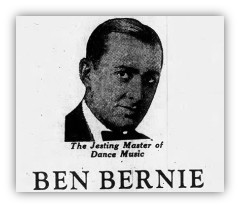 "Vintage portrait of Ben Bernie, renowned as the 'Jesting Master of Dance Music.'"