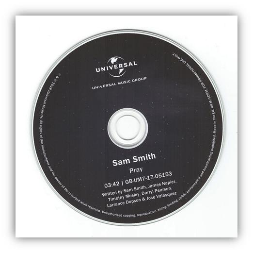 "Sam Smith 'Pray' CD single by Universal Music Group."