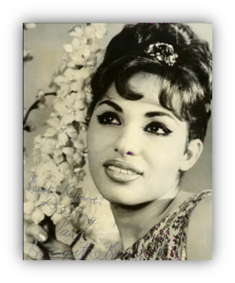 "Vintage black and white portrait of a woman with elegant makeup and hairstyle, surrounded by flowers."