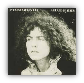 Album cover of "A Head of Stars" by Tyrannosaurus Rex featuring a close-up of a young man with curly hair.