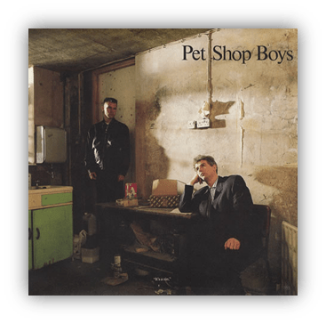 "Pet Shop Boys album cover featuring two men in a sparse, urban setting."