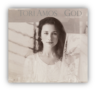 Tori Amos "God" CD maxi single cover featuring a portrait of the artist.