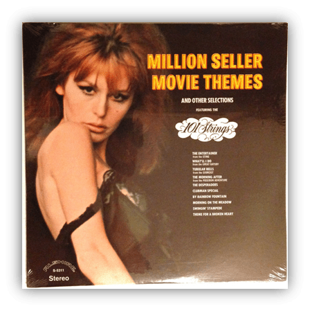 "Album cover for 'Million Seller Movie Themes' featuring classic film songs."