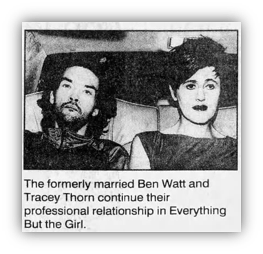 "Ben Watt and Tracey Thorn of Everything But the Girl, showcasing their professional collaboration."
