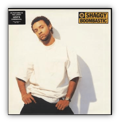 "Shaggy's 'Boombastic' album cover featuring the artist in a white shirt against a plain background."