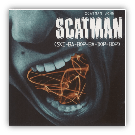 Album cover of "Scatman (Ski-Ba-Bop-Ba-Dop-Bop)" by Scatman John featuring a mouth with dynamic sound waves.