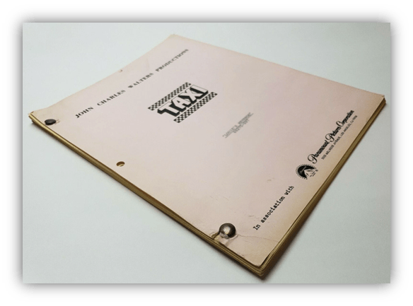 "Script cover for the film 'Taxi' by John Charles Walters Productions."