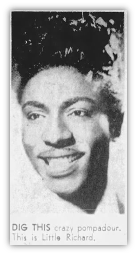 "Vintage photo of Little Richard showcasing his iconic pompadour hairstyle."