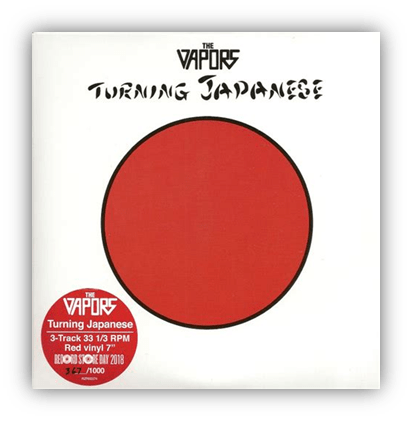 Alt text: "The Vapors 'Turning Japanese' 7-inch red vinyl record cover."