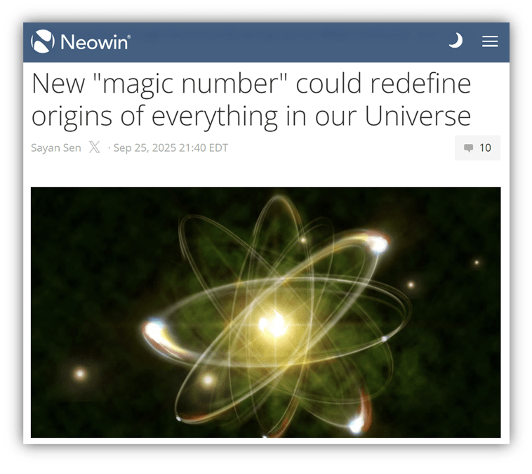"Abstract illustration of an atom representing new scientific discoveries about the universe."