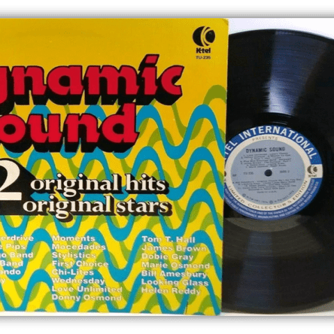 Alt text: "Dynamic Sound vinyl record album featuring 22 original hits from various artists."