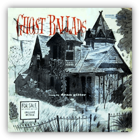 Alt text: "Album cover for 'Ghost Ballads' featuring a haunted house illustration."