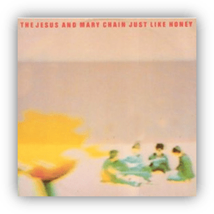 Album cover of "Just Like Honey" by The Jesus and Mary Chain, featuring a blurred background and a colorful flower.